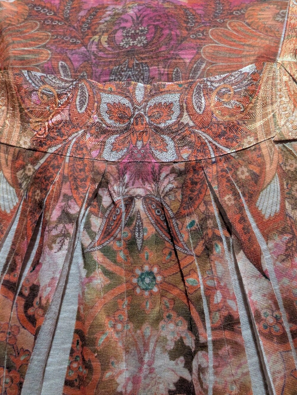 Apt. 9 Pink & Orange Paisley Knit Top